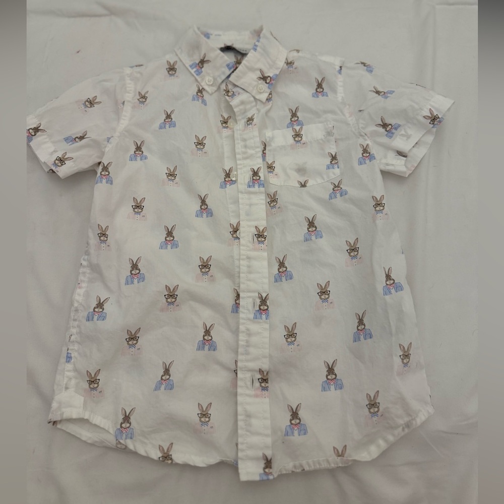 Janie and Jack White Button Down Shirt with Classic Collar